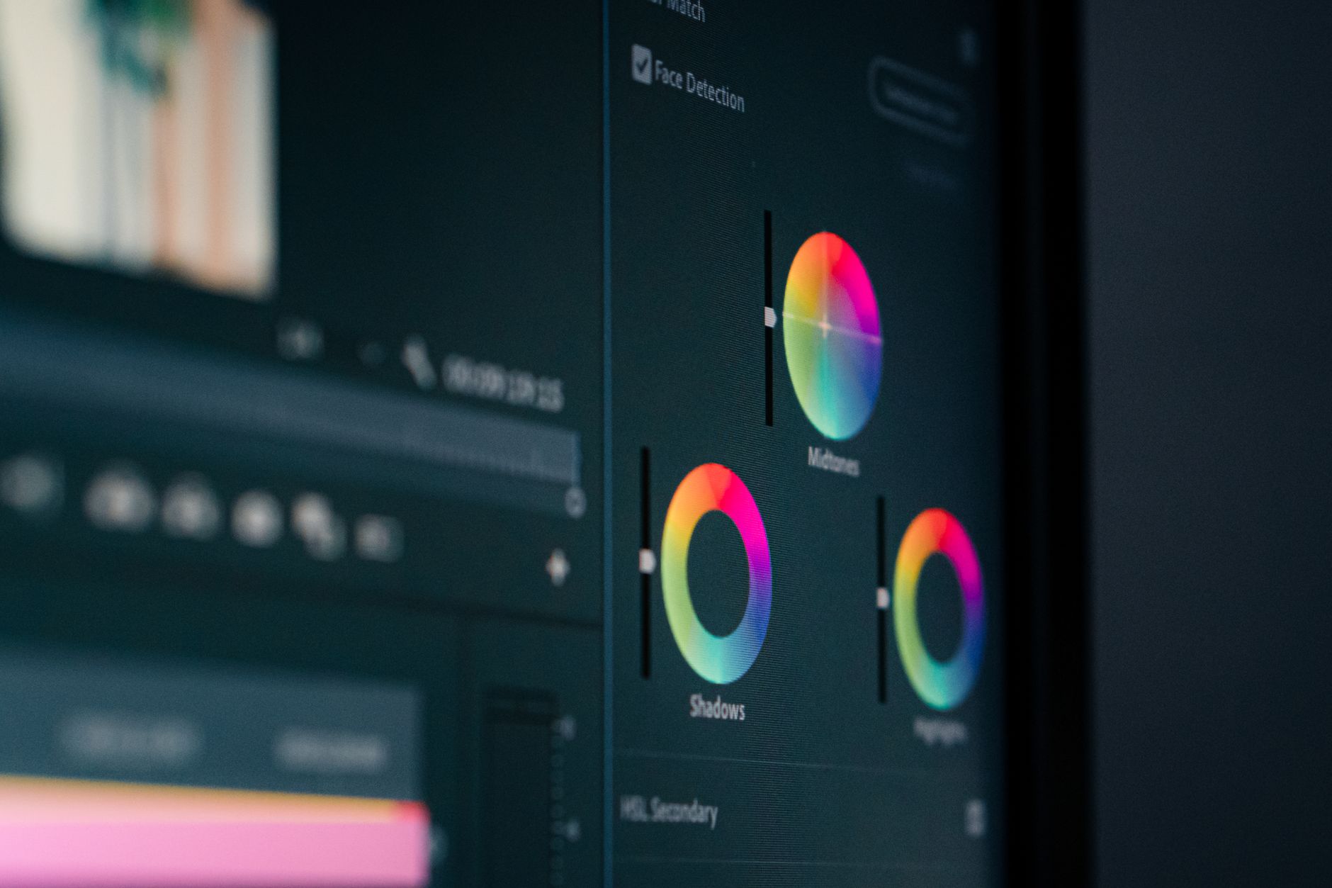 Editing software workflow on screen